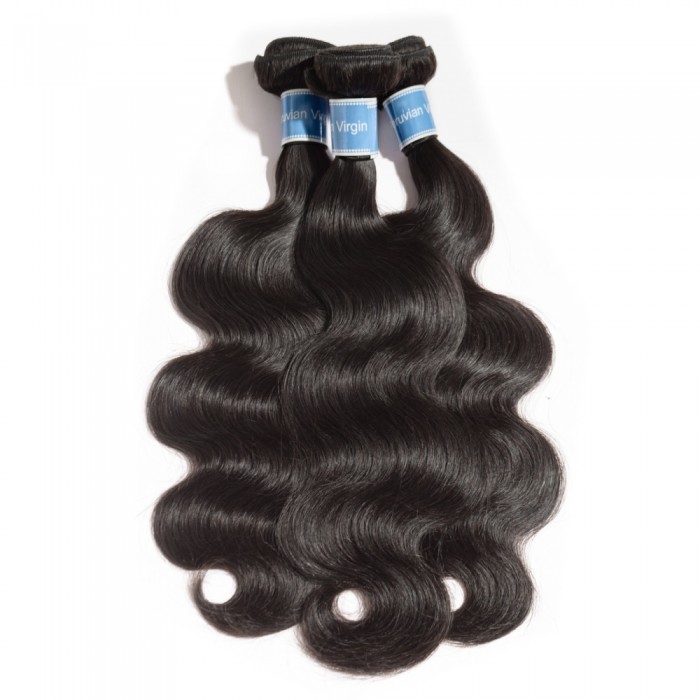 Virgin Peruvian Hair #1B Body Wavy Black 22 Inch (100g) Virgin Peruvian Hair #1B Body Wavy Black 22 Inch (100g)