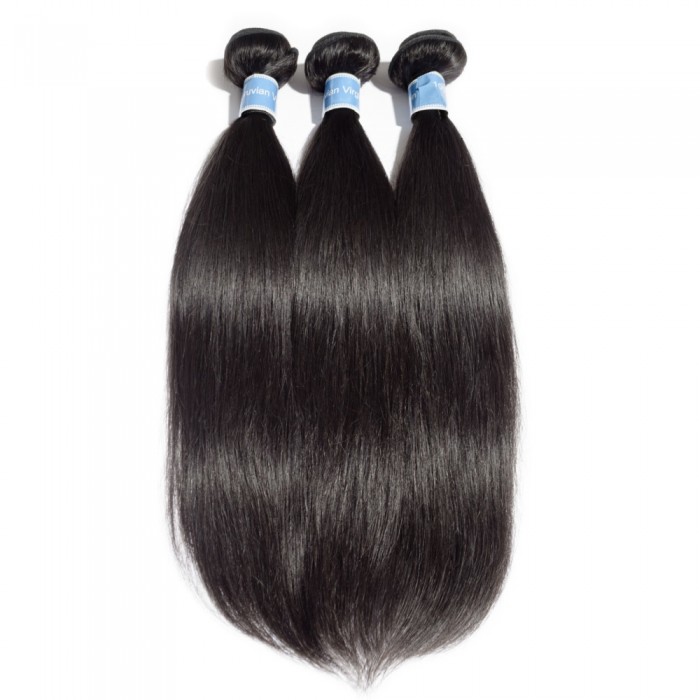 Virgin Peruvian Hair #1B Straight Black 10 Inch (100g) Virgin Peruvian Hair #1B Straight Black 10 Inch (100g)