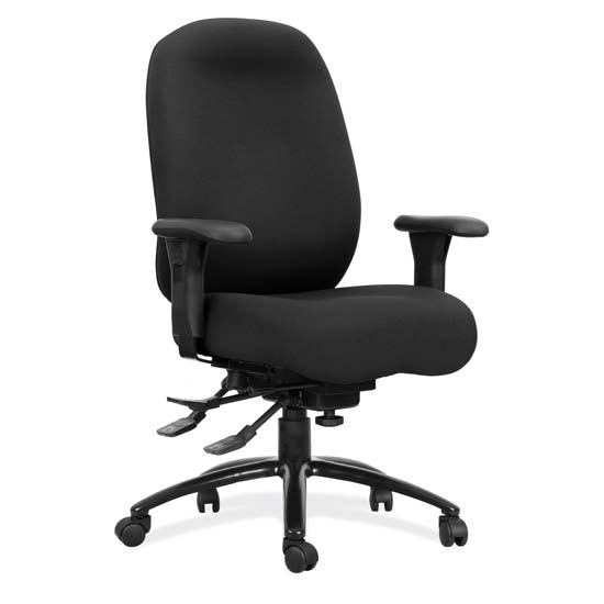 A 24-7 Executive High Back Chair with Black Steel Base A 24-7 Executive High Back Chair with Black Steel Base